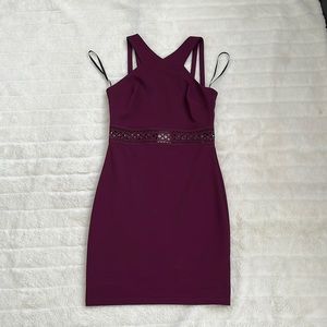 Purple Dress with Lace Mid